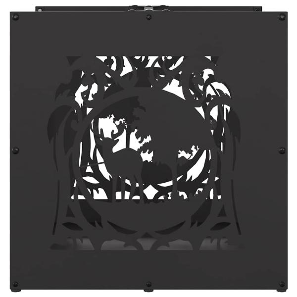 Brennholzregal Schwarz 40x40x40 cm Kaltgewalzter Stahl