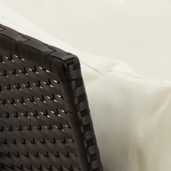 4-tlg. Garten-Essgruppe mit Kissen Schwarz Poly Rattan