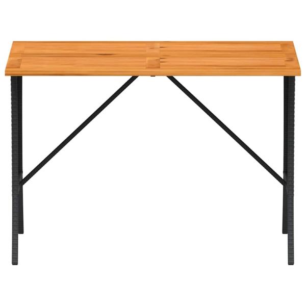 Gartentisch mit Akazienholzplatte 105x75x72 cm Poly Rattan