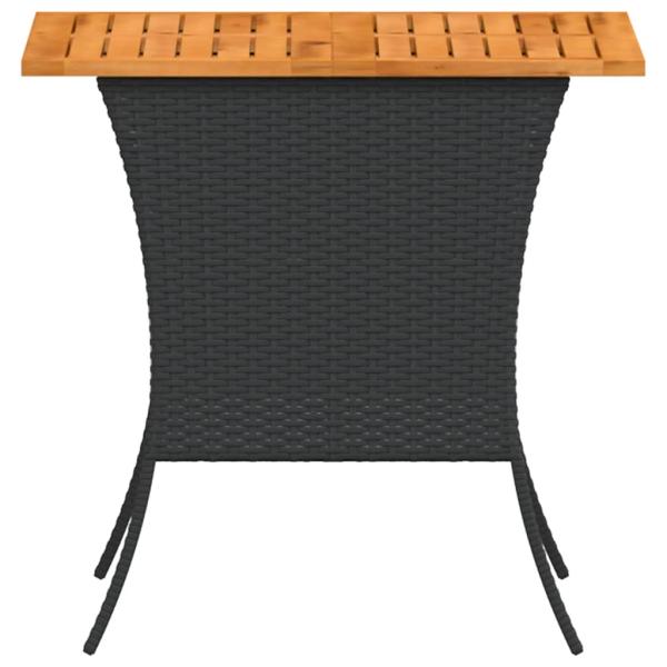 Gartentisch mit Akazienholzplatte 105x75x72 cm Poly Rattan