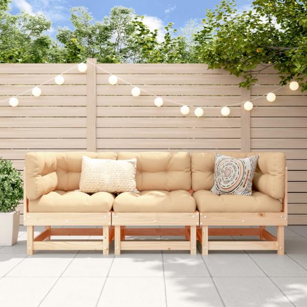 ARDEBO.de - 3-tlg. Garten-Lounge-Set Massivholz Kiefer