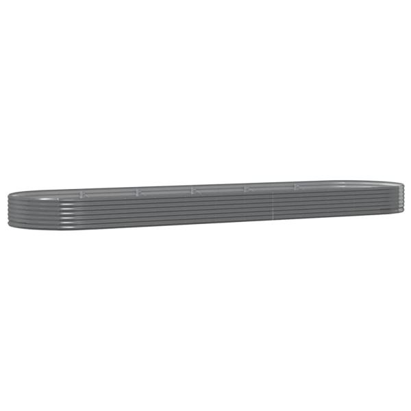 Hochbeet Pulverbeschichteter Stahl 523x140x36 cm Grau