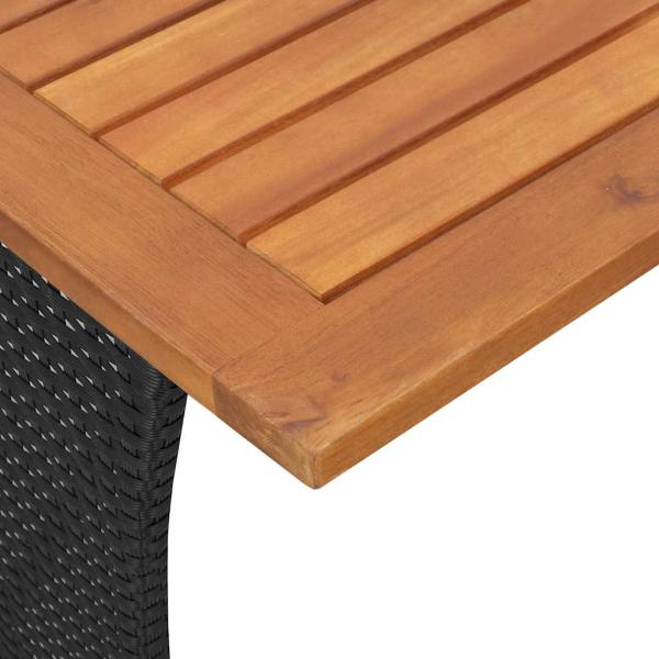 3-tlg. Garten-Sofagarnitur mit Kissen Schwarz Poly Rattan