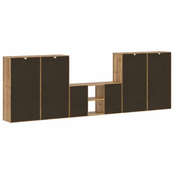 5-tlg. Wohnwand mit Stauraum ODDA Massivholz Kiefer