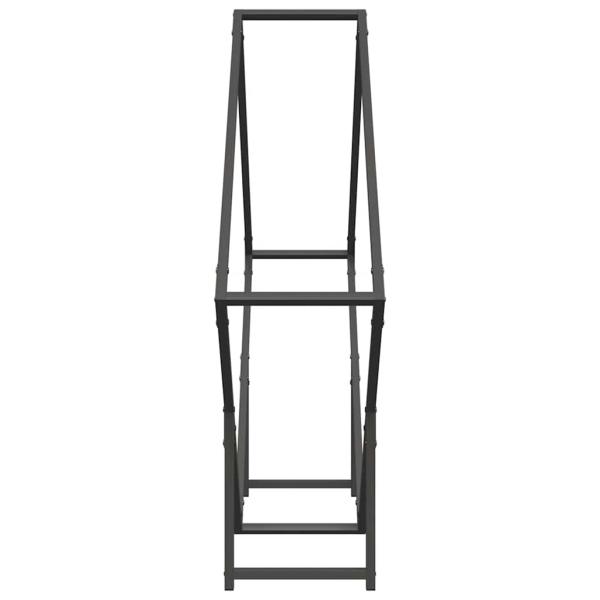 Brennholzregal Schwarz 100x25x100 cm Kaltgewalzter Stahl