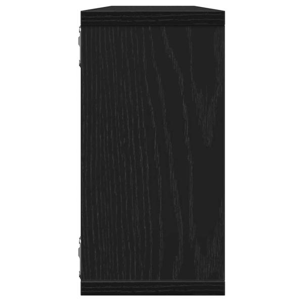 Würfelregale 4 Stk. Schwarz Eichen-Optik 100x15x30 cm