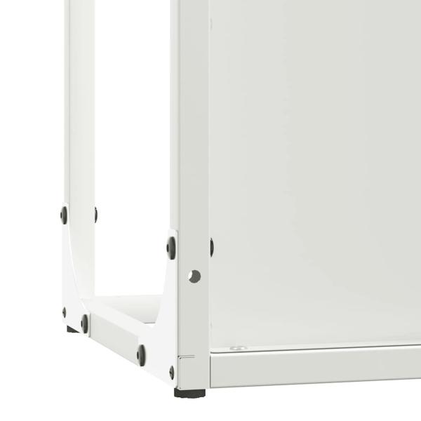 Brennholzregal Weiß 25x25x80 cm Kaltgewalzter Stahl