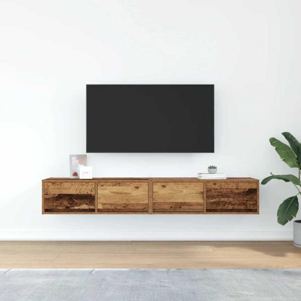 TV-Schränke 2 Stk. Altholz-Optik 80x31x25,5 cm Holzwerkstoff