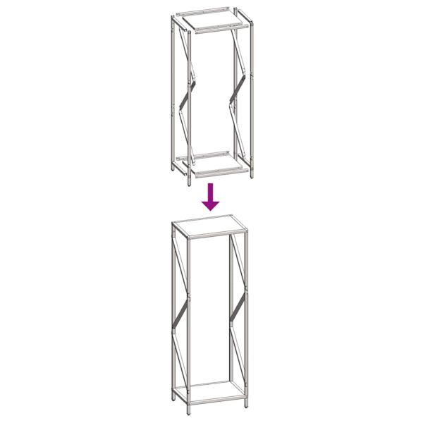 Brennholzregal Schwarz 34x25x100 cm Kaltgewalzter Stahl