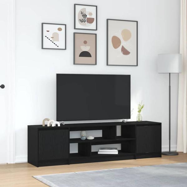 ARDEBO.de - TV-Schrank Schwarz Eiche-Optik 188,5x41x50 cm Holzwerkstoff