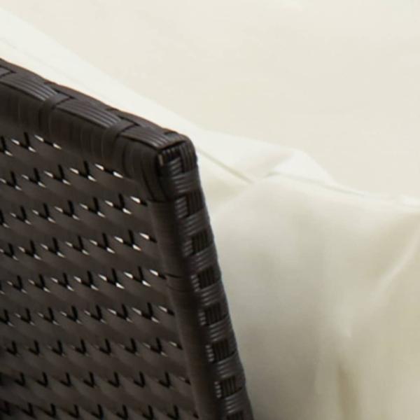 5-tlg. Garten-Sofagarnitur mit Kissen Schwarz Poly Rattan