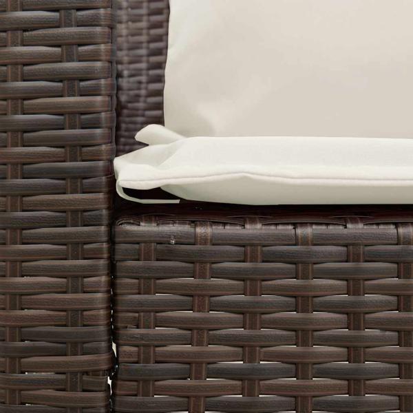 Gartensofa mit Kissen Braun Poly Rattan