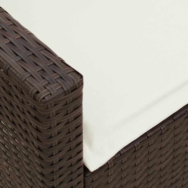 Gartensofa mit Kissen Braun Poly Rattan