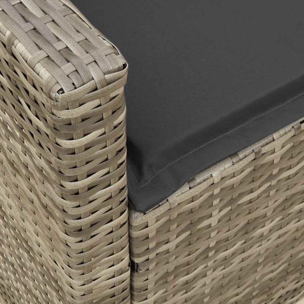 4-tlg. Garten-Sofagarnitur mit Kissen L-Form Grau Poly Rattan