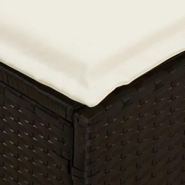 4tlg. Garten-Sofagarnitur mit Kissen L-Form Schwarz Poly Rattan