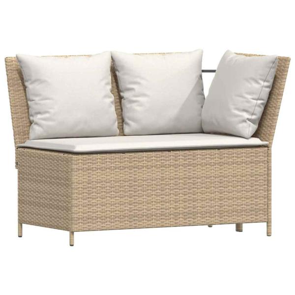 ARDEBO.de - 5-tlg. Garten-Sofagarnitur mit Kissen Beige Poly Rattan