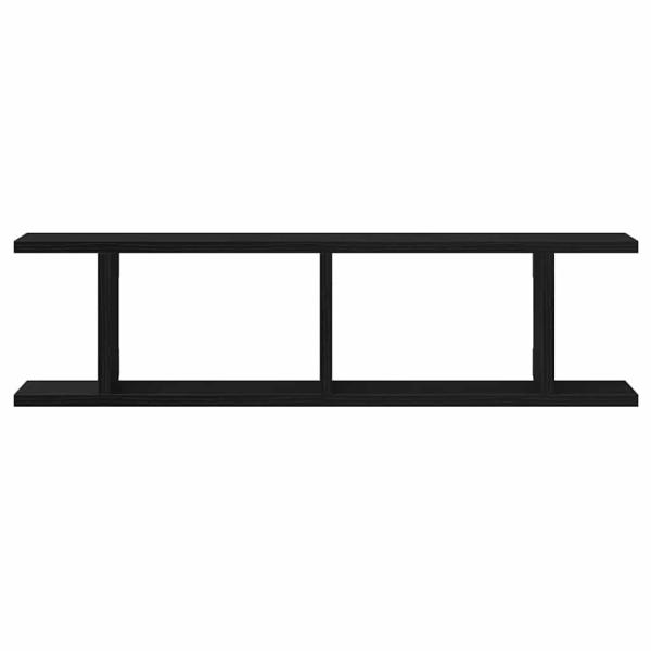 Wandregale 2 Stk. Schwarz Eichen-Optik 75x18x20cm Holzwerkstoff