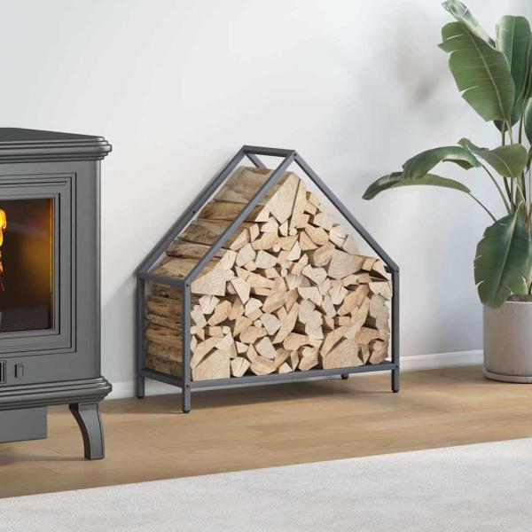 ARDEBO.de - Brennholzregal Anthrazit 60x25x60 cm Kaltgewalzter Stahl
