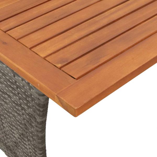 3-tlg. Garten-Sofagarnitur mit Kissen Grau Poly Rattan