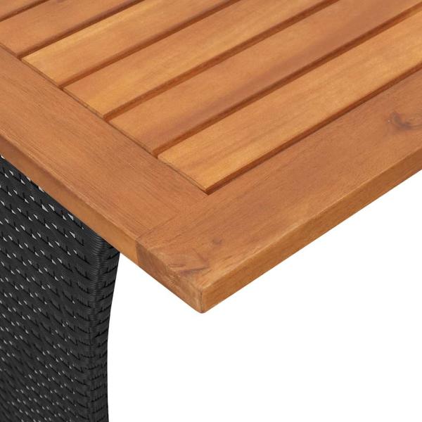 3-tlg. Garten-Sofagarnitur mit Kissen Schwarz Poly Rattan