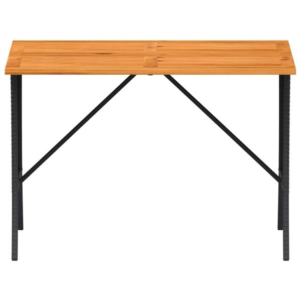 3-tlg. Garten-Sofagarnitur mit Kissen Schwarz Poly Rattan