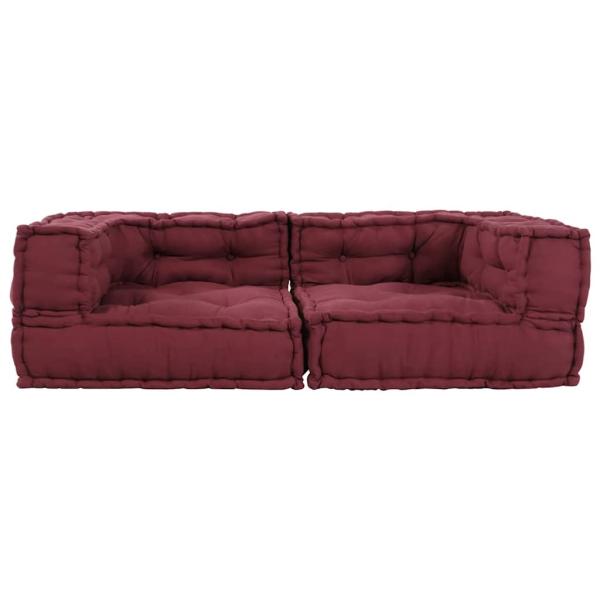 Pouf Modular Kastanienbraun 140x70x36 cm Stoff