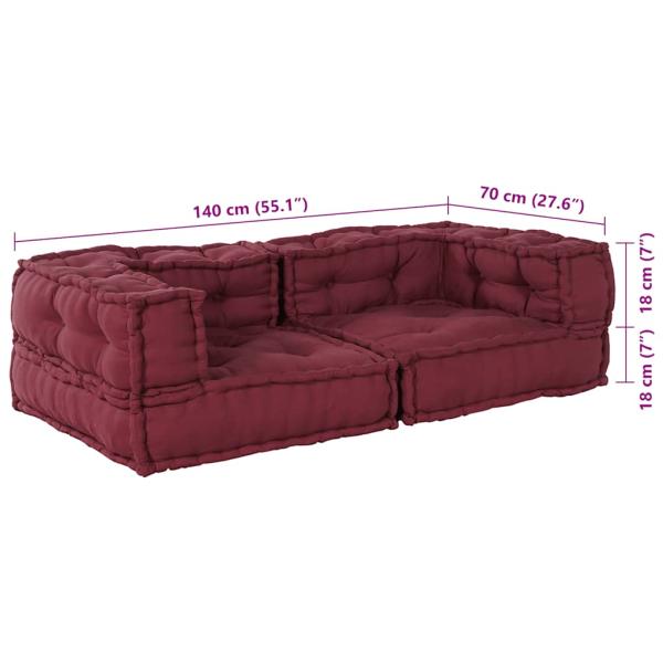 Pouf Modular Kastanienbraun 140x70x36 cm Stoff