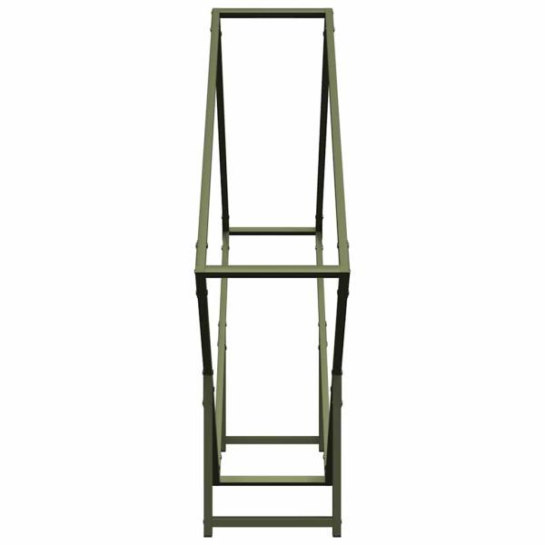 Brennholzregal Olivgrün 100x25x100 cm Kaltgewalzter Stahl