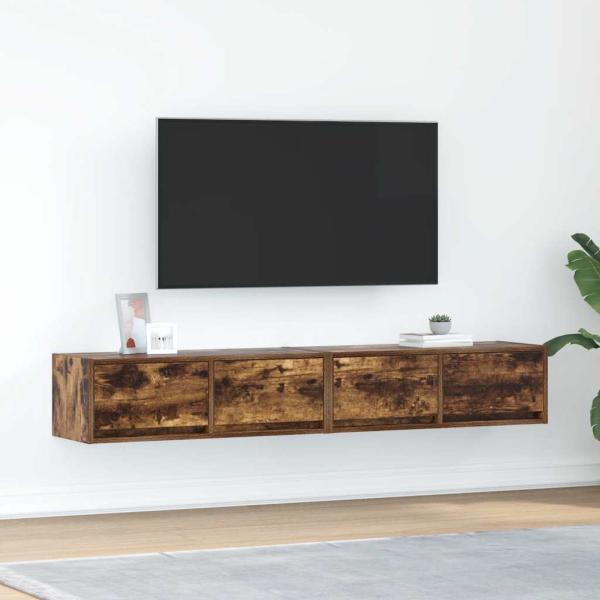 ARDEBO.de - TV-Schränke 2 Stk. Räuchereiche 80x31x25,5 cm Holzwerkstoff
