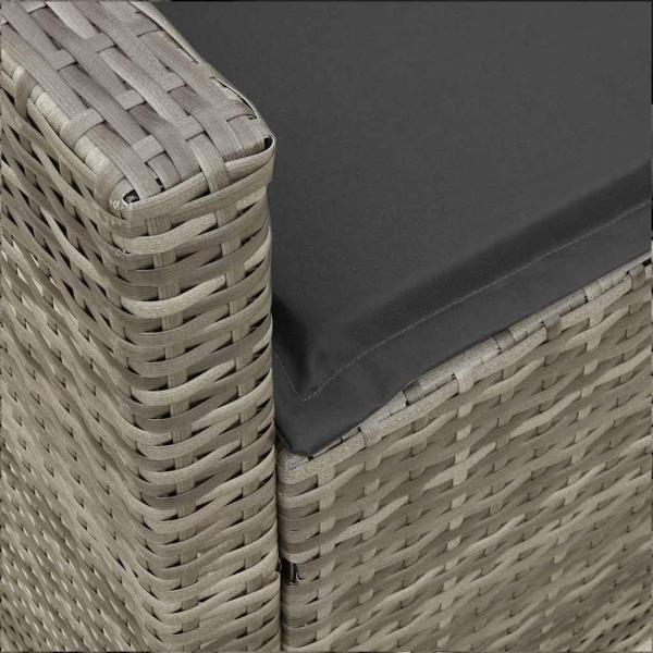 Gartensofa mit Kissen Grau Poly Rattan
