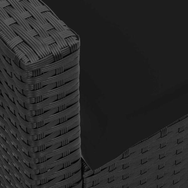 4tlg. Garten-Sofagarnitur mit Kissen L-Form Schwarz Poly Rattan