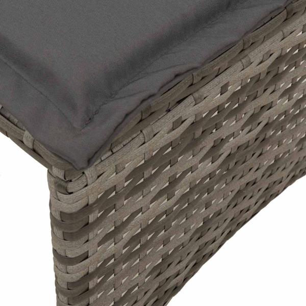 5-tlg. Garten-Sofagarnitur mit Kissen Grau Poly Rattan