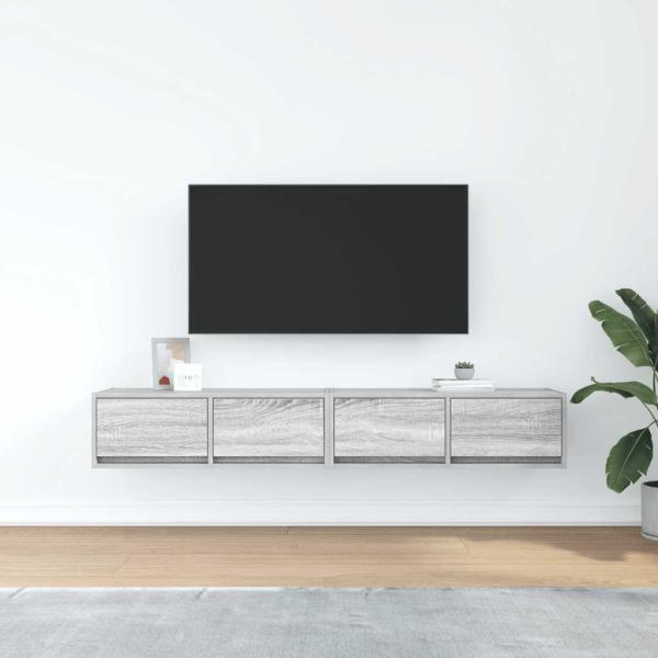TV-Schränke 2 Stk. Grau Sonoma 80x31x25,5 cm Holzwerkstoff