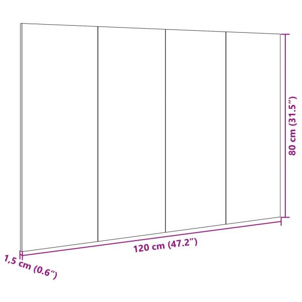 Kopfteil mit Nachttischen Weiß 120 cm Holzwerkstoff
