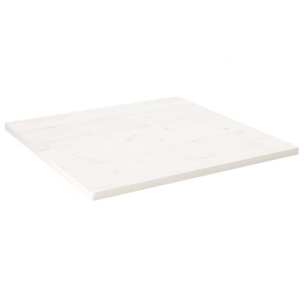 ARDEBO.de - Tischplatte Weiß 70x70x2,5 cm Massivholz Kiefer Quadratisch