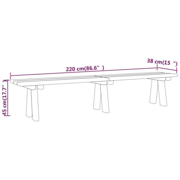 Gartenbank 220 cm Massivholz Kiefer Imprägniert