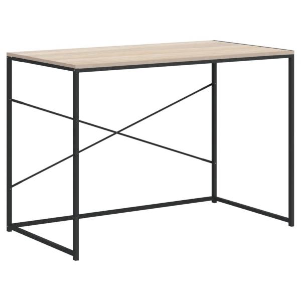Computertisch Schwarz und Eiche-Optik 110x60x70cm Holzwerkstoff