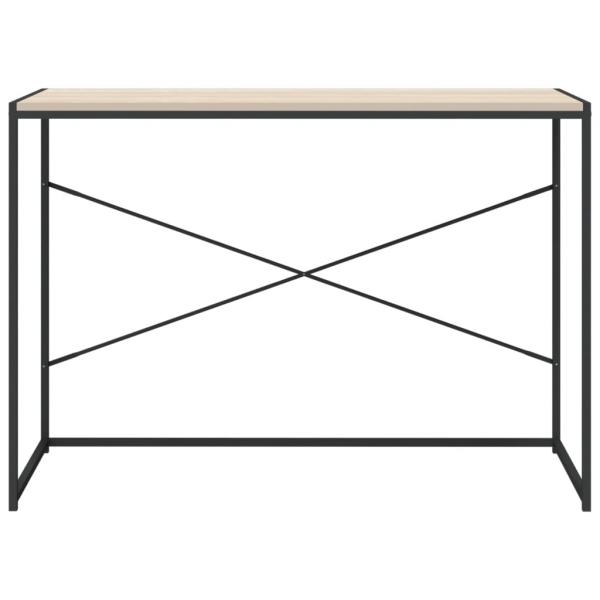 Computertisch Schwarz und Eiche-Optik 110x60x70cm Holzwerkstoff