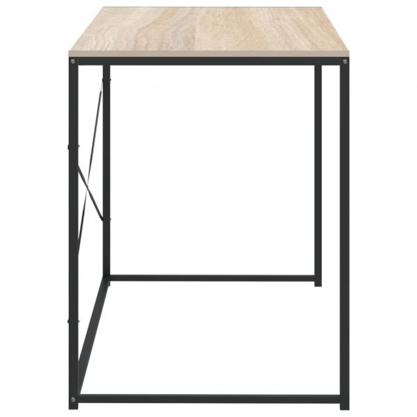 Computertisch Schwarz und Eiche-Optik 110x60x70cm Holzwerkstoff