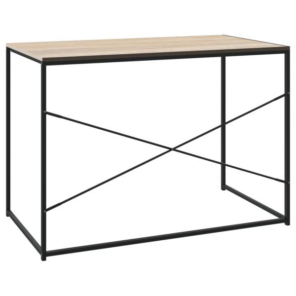Computertisch Schwarz und Eiche-Optik 110x60x70cm Holzwerkstoff