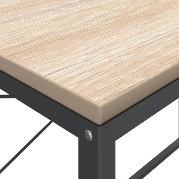 Computertisch Schwarz und Eiche-Optik 110x60x70cm Holzwerkstoff