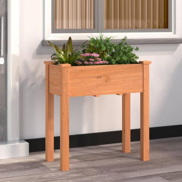ARDEBO.de - Pflanzkübel mit Einsatz Braun 71x37x76 cm Massivholz Tanne