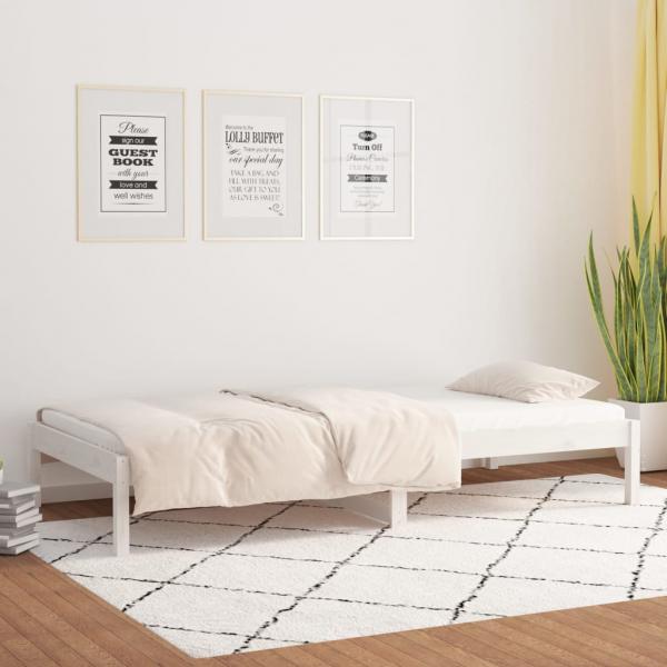 Tagesbett ohne Matratze Weiß 80x200 cm Massivholz Kiefer