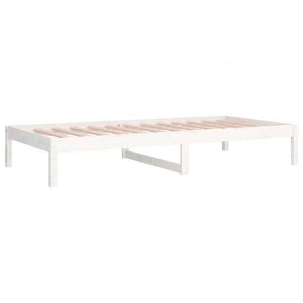 Tagesbett ohne Matratze Weiß 80x200 cm Massivholz Kiefer