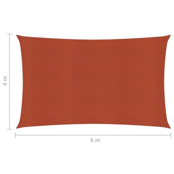 Sonnensegel 160 g/m² Terrakottarot 4x6 m HDPE