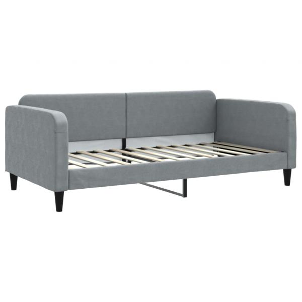 Tagesbett Ausziehbar mit Schubladen Hellgrau 100x200 cm Stoff