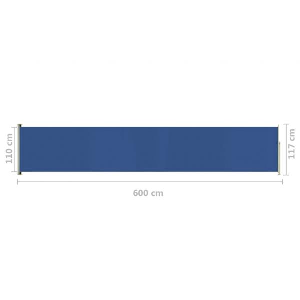 Seitenmarkise Ausziehbar 117x600 cm Blau