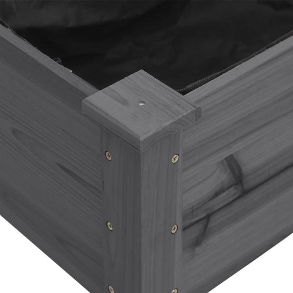 Pflanzkübel mit Einsatz und Rollen Grau 118x59x80 cm Tannenholz