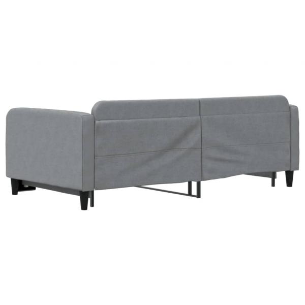 Tagesbett Ausziehbar Hellgrau 100x200 cm Stoff