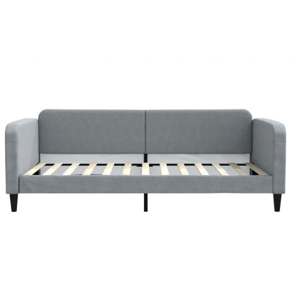 Tagesbett Ausziehbar Hellgrau 100x200 cm Stoff